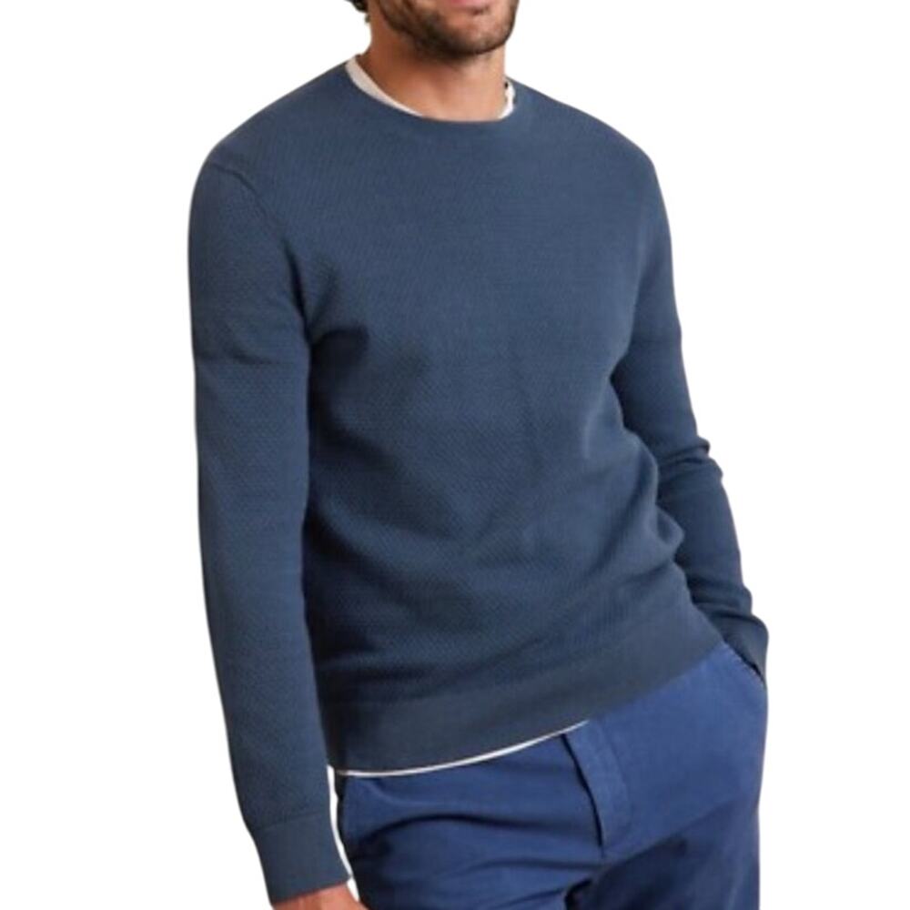 Banana Republic Mens Blue Chunky Knit Sweater M Crewneck Thermal Top Cas Office